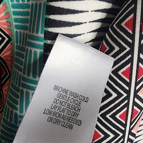 SIGNATURE by ROBBIE BEE Dress Plus Size 20W Pink Blue Womens Geometric Zip Back - Picture 7 of 7